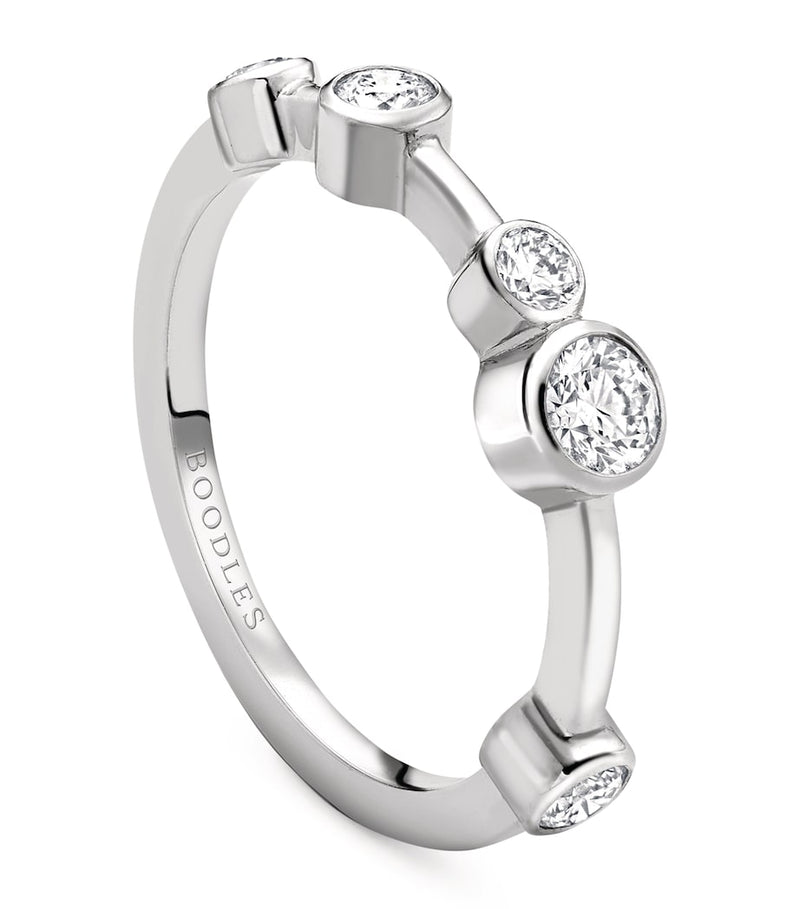 Boodles platinum diamond half-hoop ring, imported from the UK