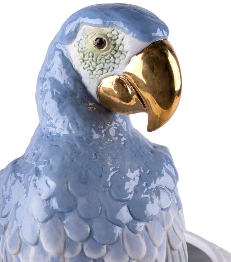 Lladró macaw design porcelain vase 56cm, UK version