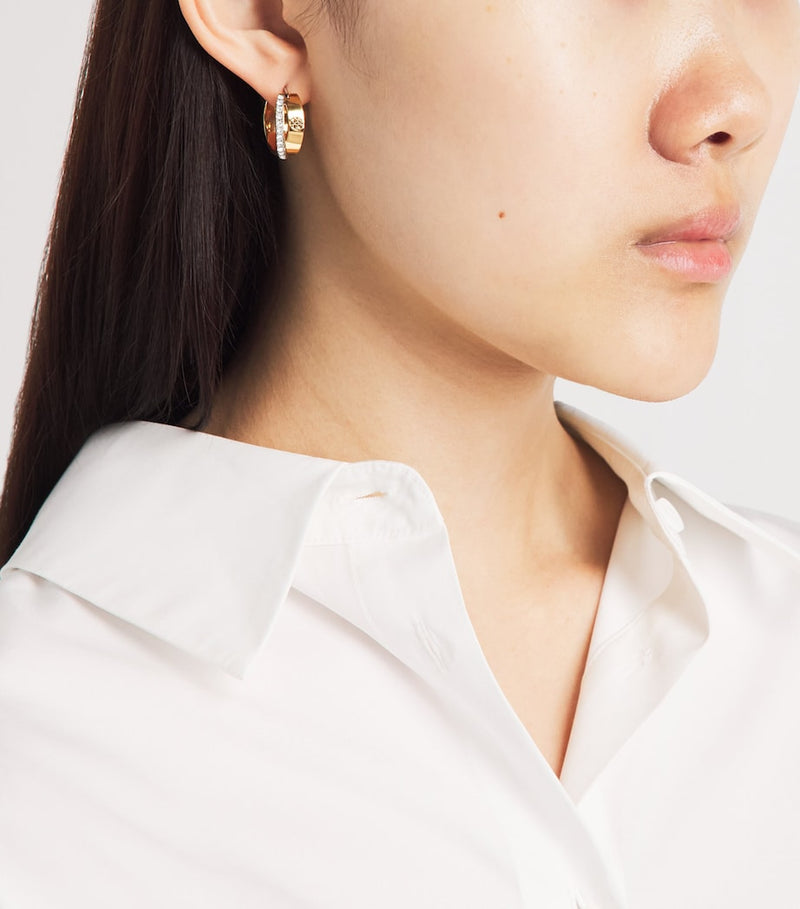 Tory Burch double hoop earrings gold-tone stainless steel, UK version