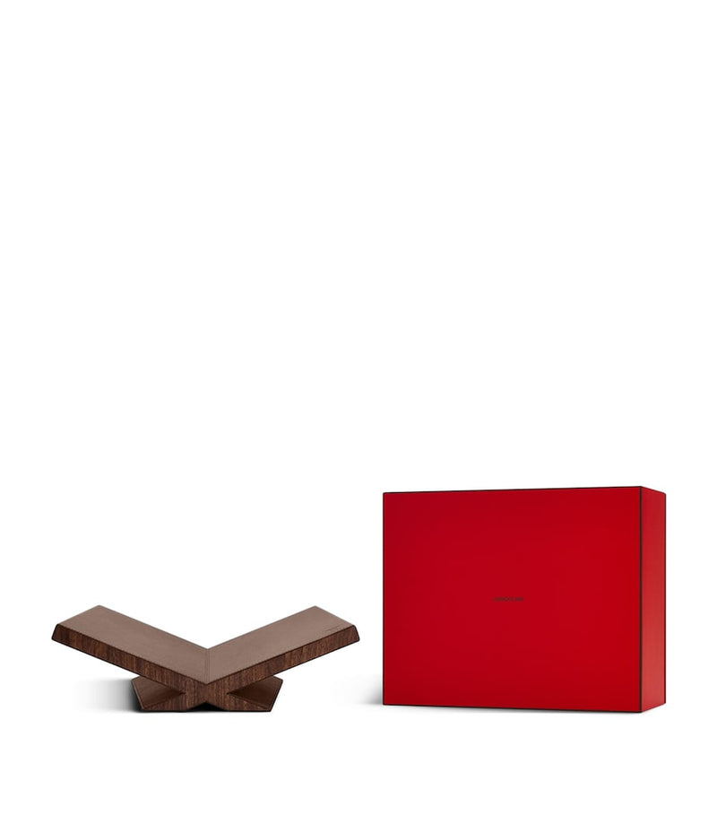 Assouline Culture Classic bookstand walnut leather (British brand)