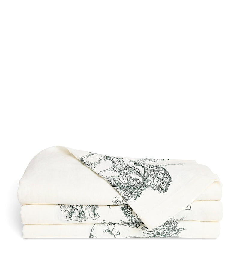 Harrods cotton-linen Toile de Jouy tablecloth - British product
