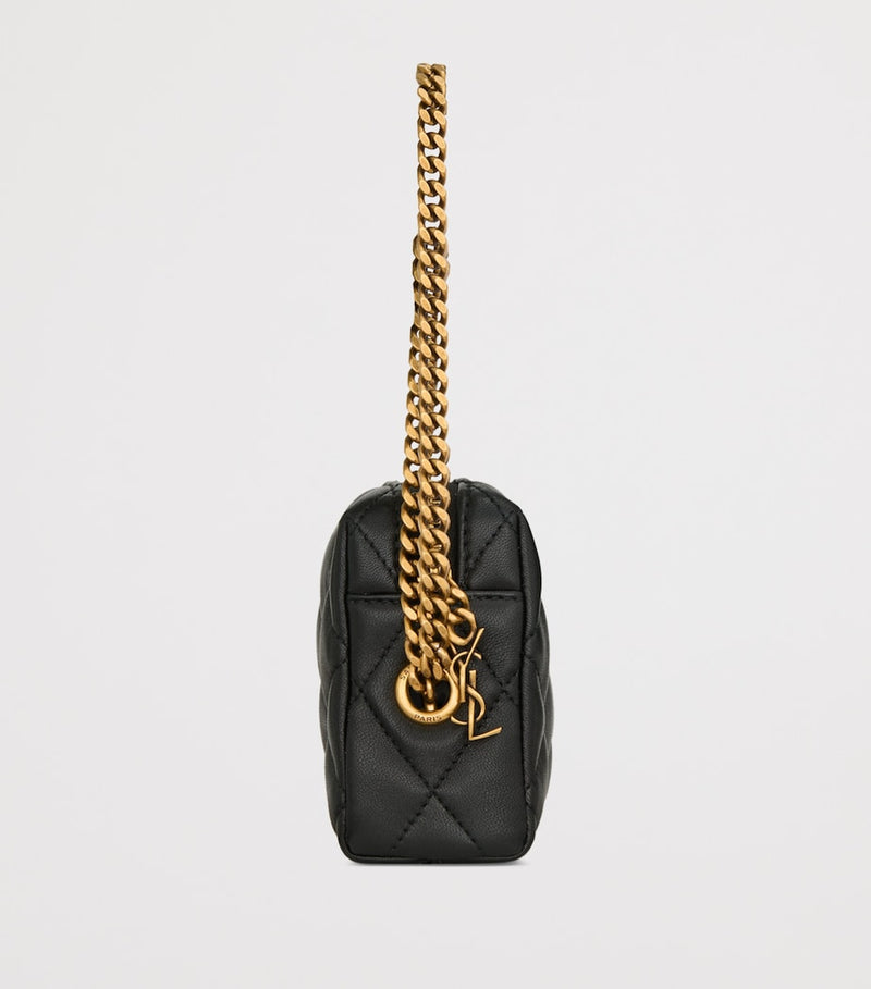 Saint Laurent quilted pouch with chain YSL monogram (British brand)