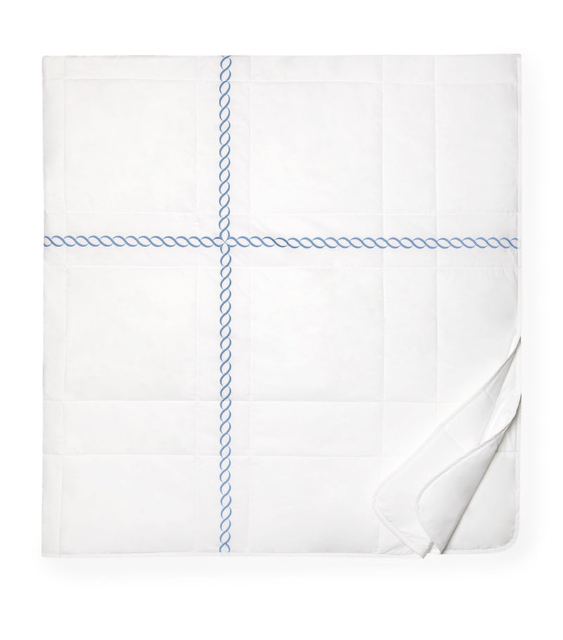 Super King Bedspread in Egyptian Cotton with Braid Embroidery, 290cm x 260cm