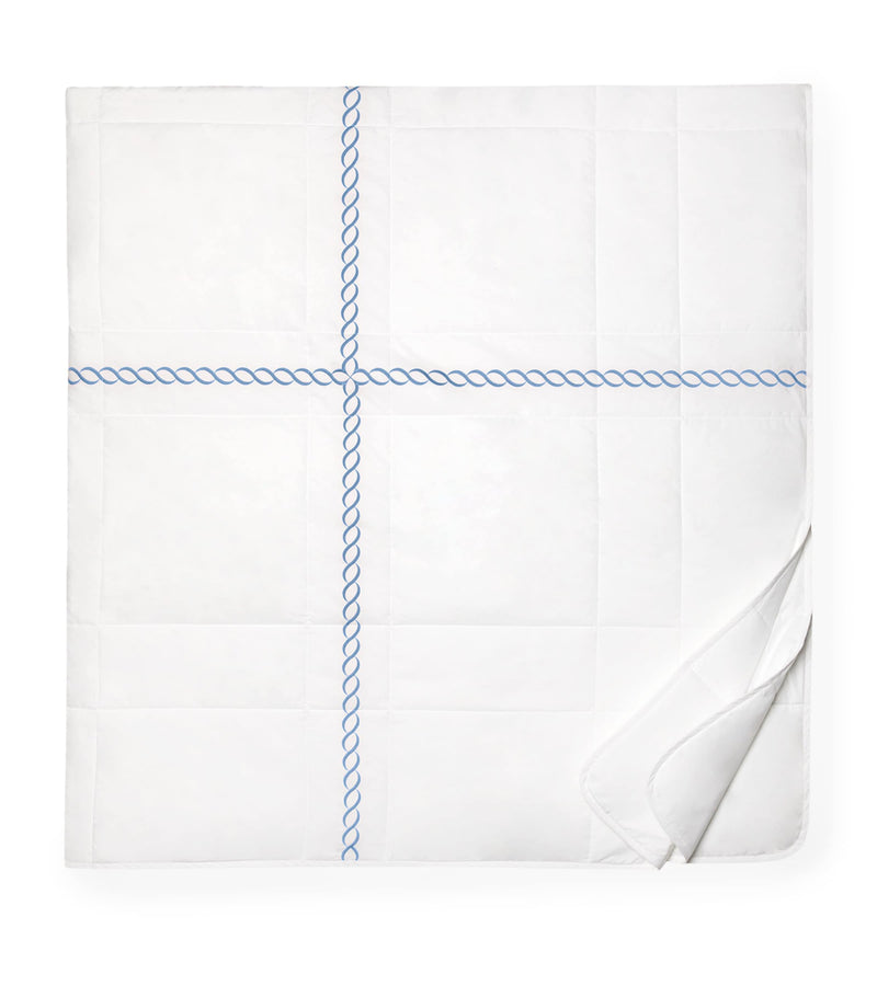 Super King Bedspread in Egyptian Cotton with Braid Embroidery, 290cm x 260cm