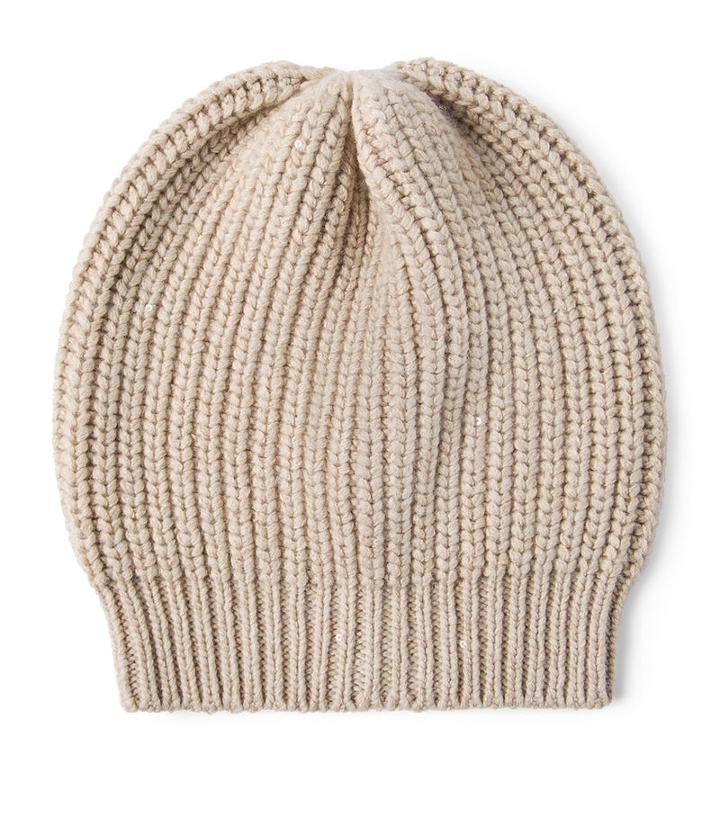 Brunello Cucinelli cashmere-silk sequinned beanie (British brand)