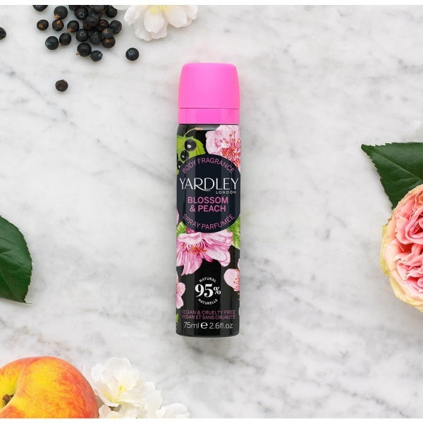 Yardley Blossom & Peach body spray 75ml (British brand)