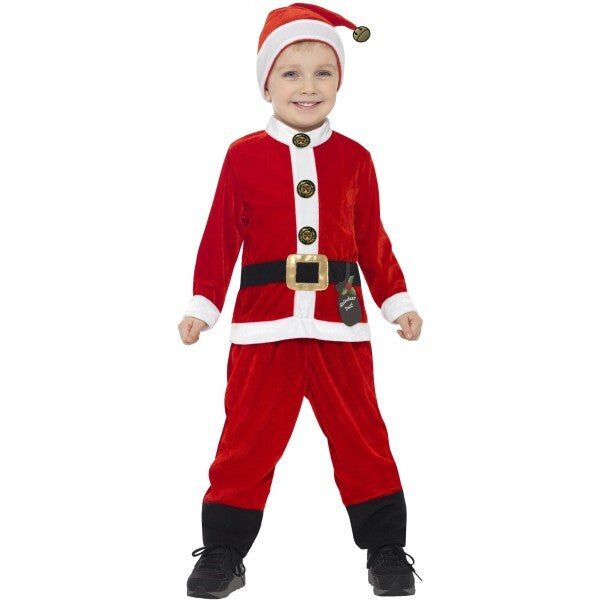 Smiffys Santa Toddler Costume red white jumpsuit and hat, UK version