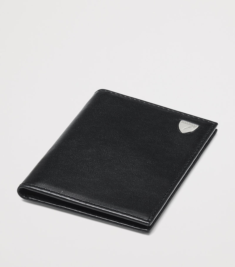 Aspinal of London leather double fold card holder 11cm, imported from the UK