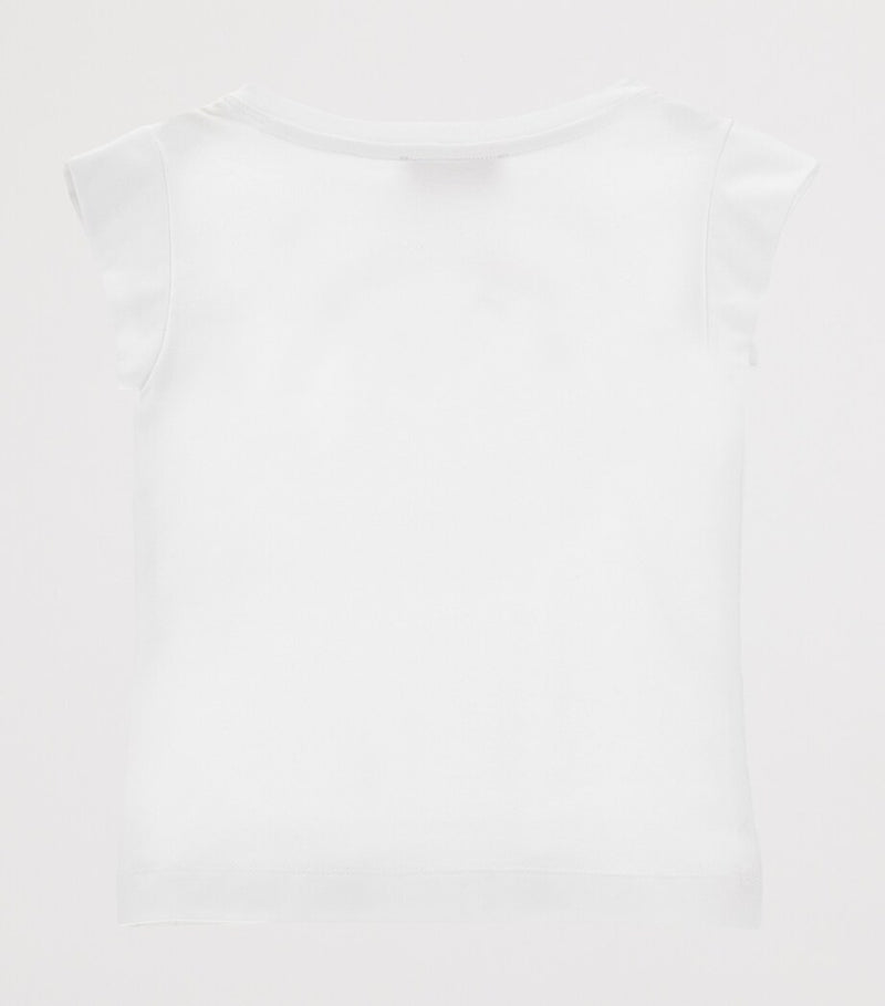 Monnalisa stretch-cotton embellished T-shirt for children aged 2-12 years, imported from the UK