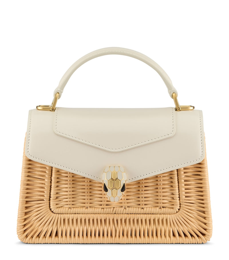 Bvlgari Serpenti Forever rattan leather top-handle bag, UK version