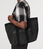 AllSaints Layo tote bag organic cotton canvas, imported from the UK