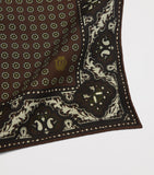 Dunhill mulberry silk paisley pocket square 30cm (British brand)