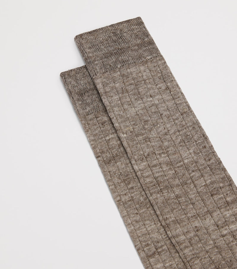 Dunhill mens linen-blend ribbed socks - British product