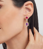 Bvlgari Allegra earrings rose gold diamonds gemstones (British brand)