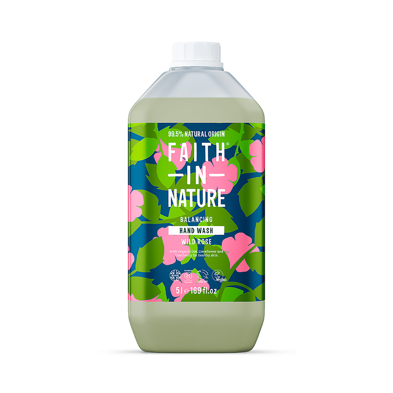 Faith In Nature hand wash wild rose 5L - British product