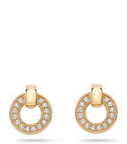 Boodles Roulette flip earrings 1cm yellow gold and diamonds, imported from the UK