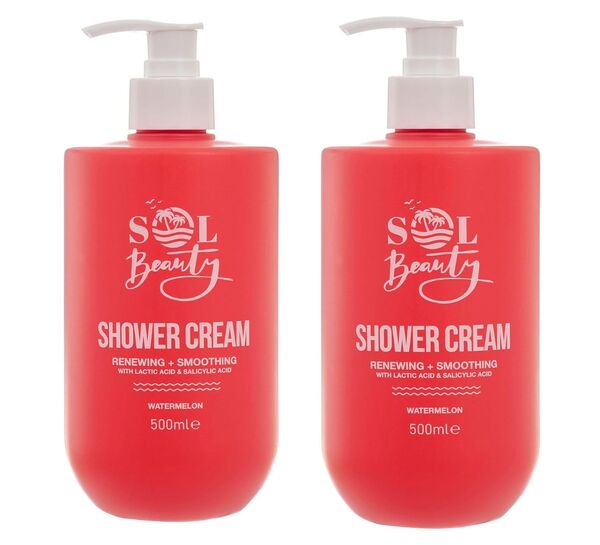 Sol Beauty Shower Cream Watermelon Scent 2x500ml (British brand)