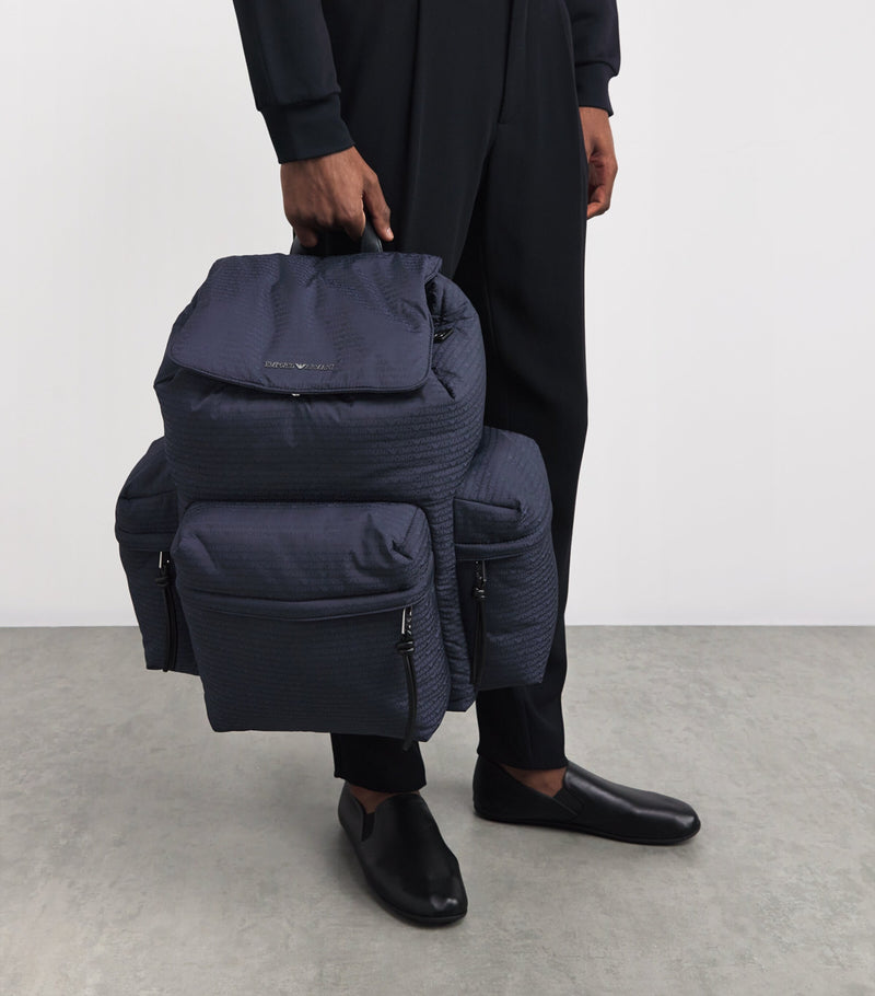 Emporio Armani padded jacquard backpack (British brand)