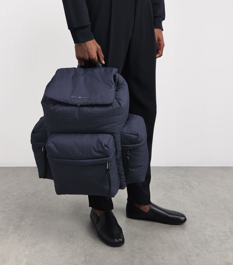 Emporio Armani padded jacquard backpack (British brand)