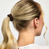 Silver Cloud chocolate satin scrunchies 5 pack (British brand)