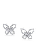Graff white gold diamond butterfly stud earrings 1.3cm - British product