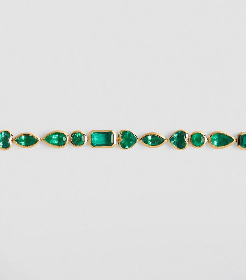 SHAY yellow gold emerald multi-shape bracelet (British brand)