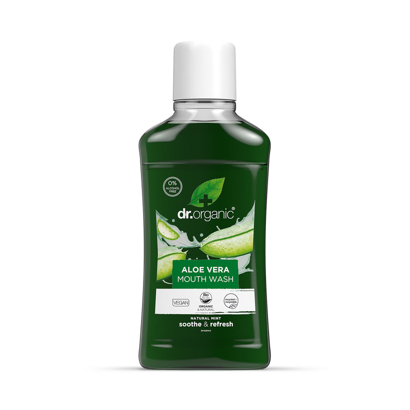 Dr Organic Aloe Vera Mouthwash Extra Fresh Mint 500ml - British product
