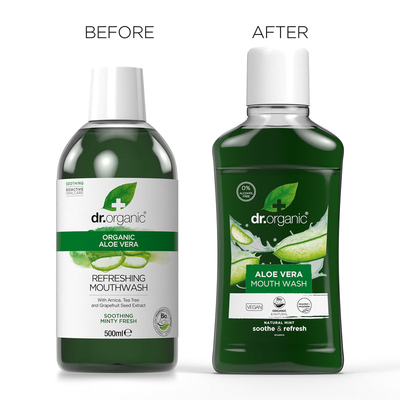 Dr Organic Aloe Vera Mouthwash Extra Fresh Mint 500ml - British product