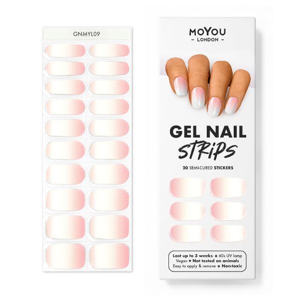 MoYou-London Gel Nail Strip Pink Sunset, imported from the UK