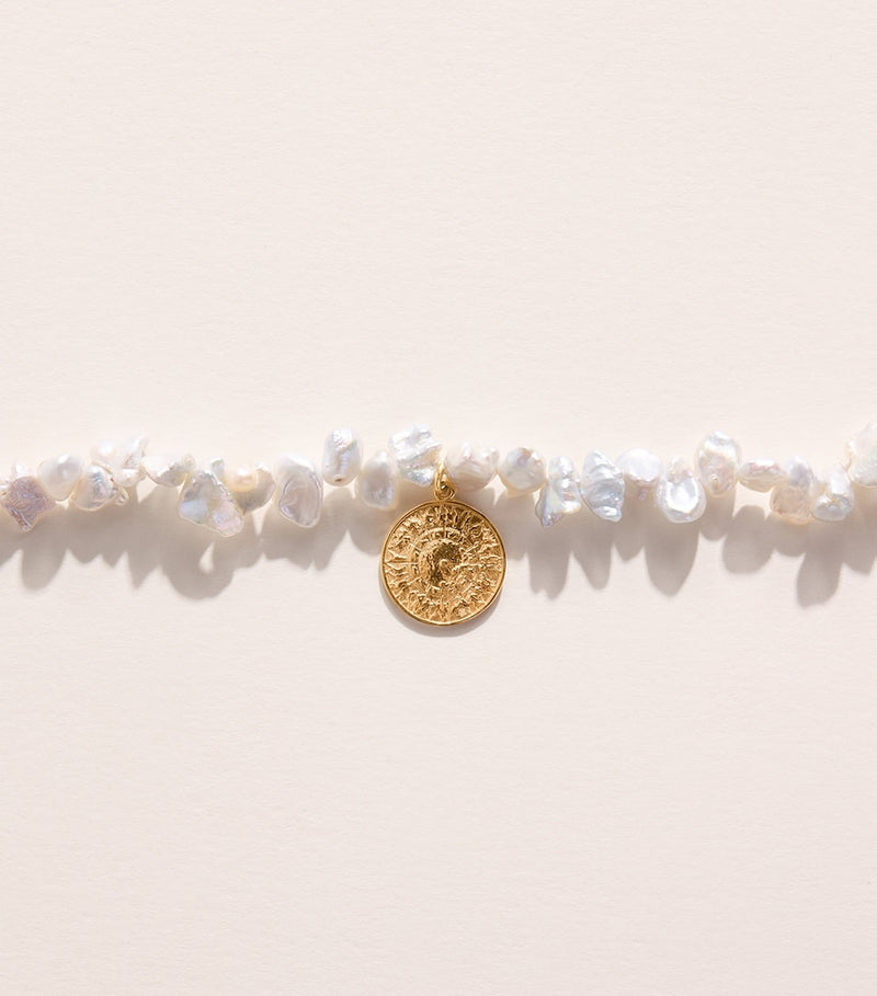 Hermina Athens freshwater pearl shield pendant necklace - British product