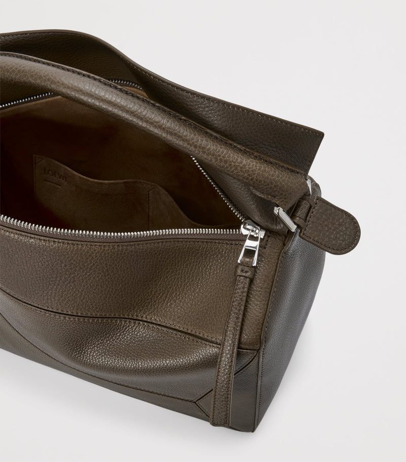 LOEWE Puzzle Edge large leather top-handle bag, imported from the UK
