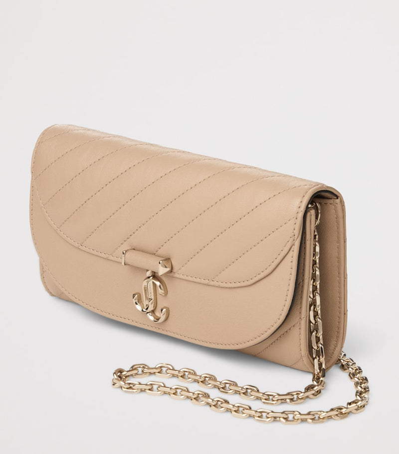 Jimmy Choo Curve leather chain wallet with gold-tone hardware - British product