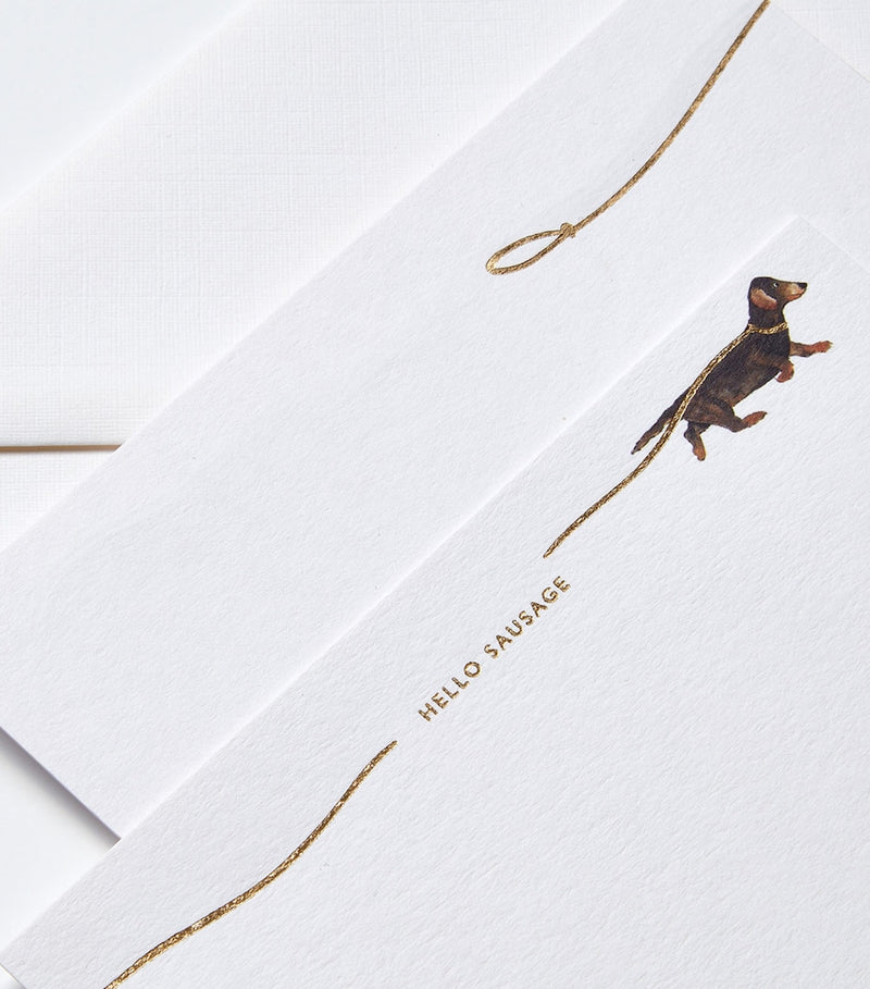 Jo Laing Hello Sausage A6 correspondence cards, UK version