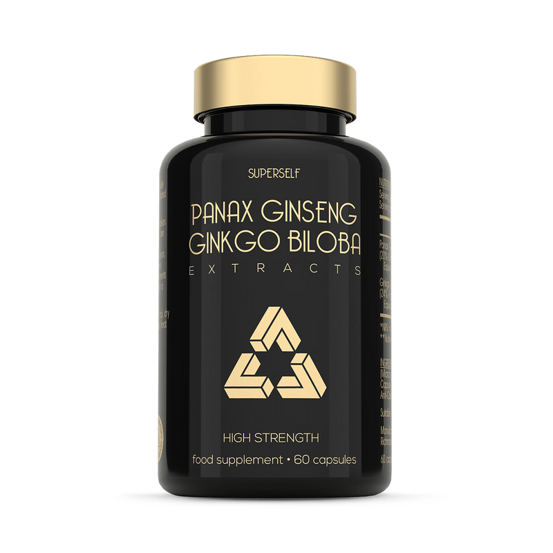 SuperSelf Panax Ginseng Ginkgo Biloba capsules 60 count, imported from the UK