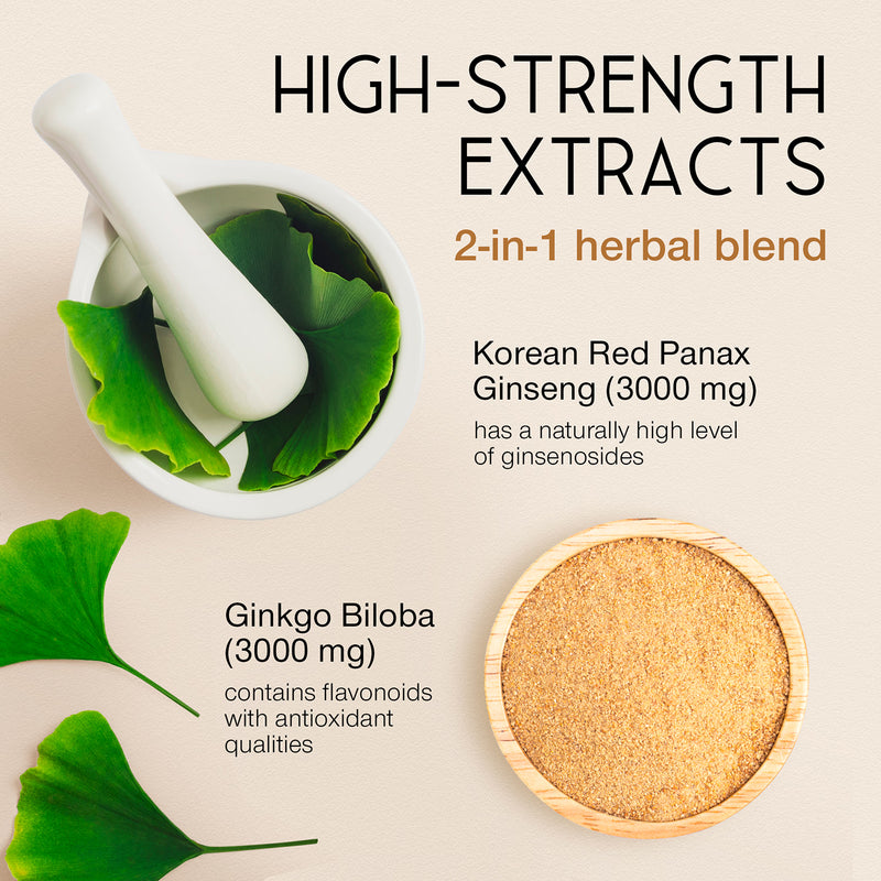 SuperSelf Panax Ginseng Ginkgo Biloba capsules 60 count, imported from the UK