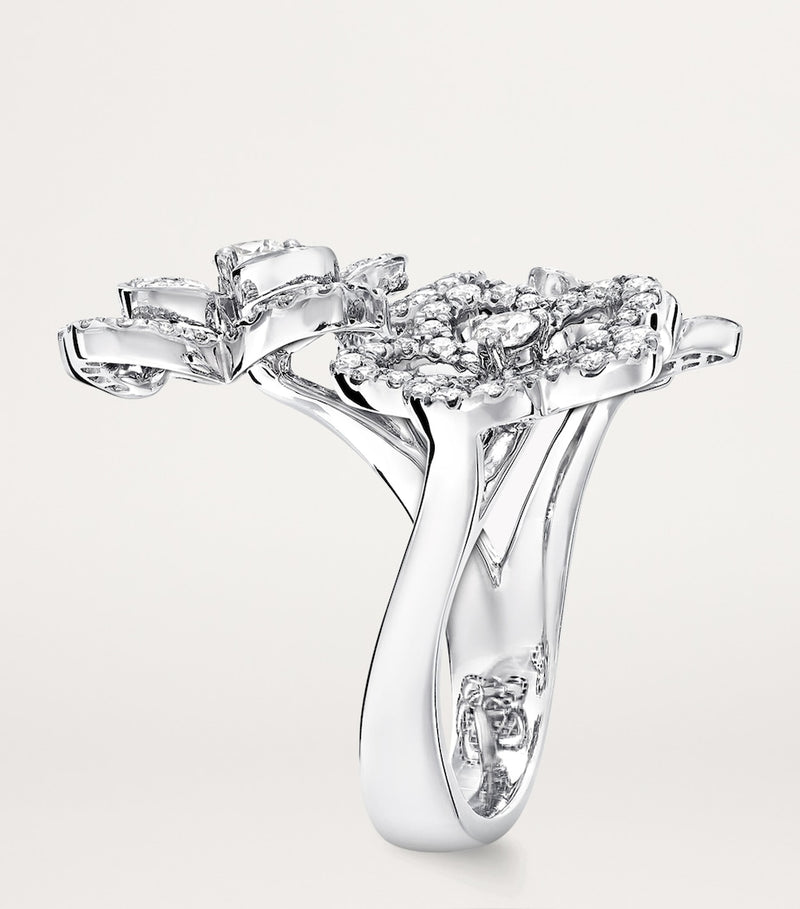 Graff White Gold Diamond Wild Flower Ring (British brand)
