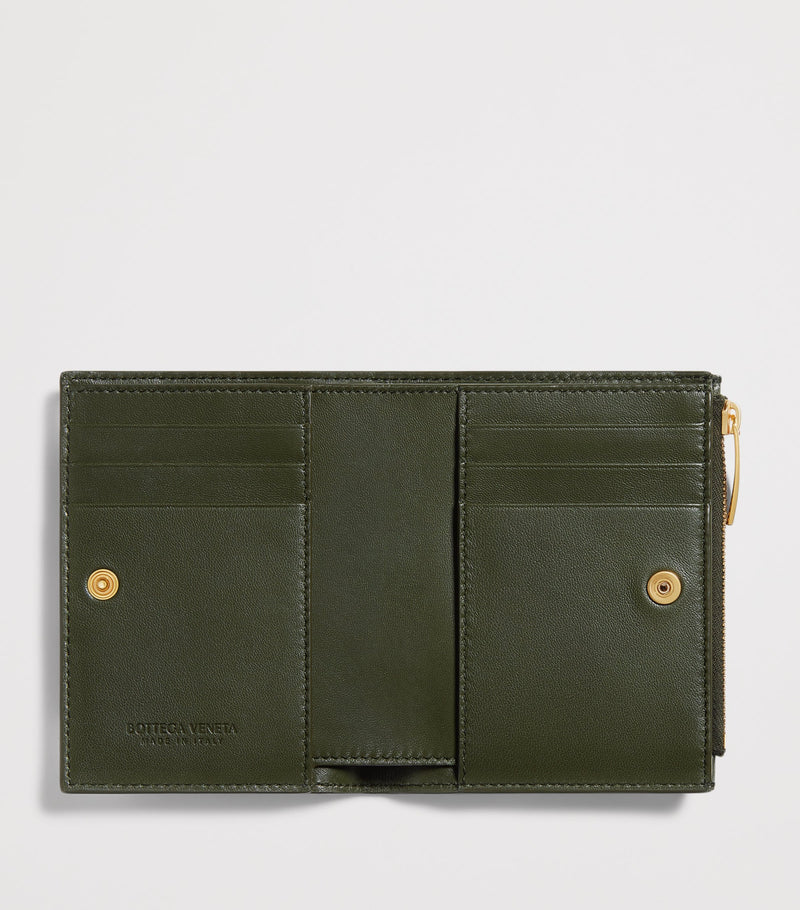 Bottega Veneta small leather-suede bifold wallet (British brand)