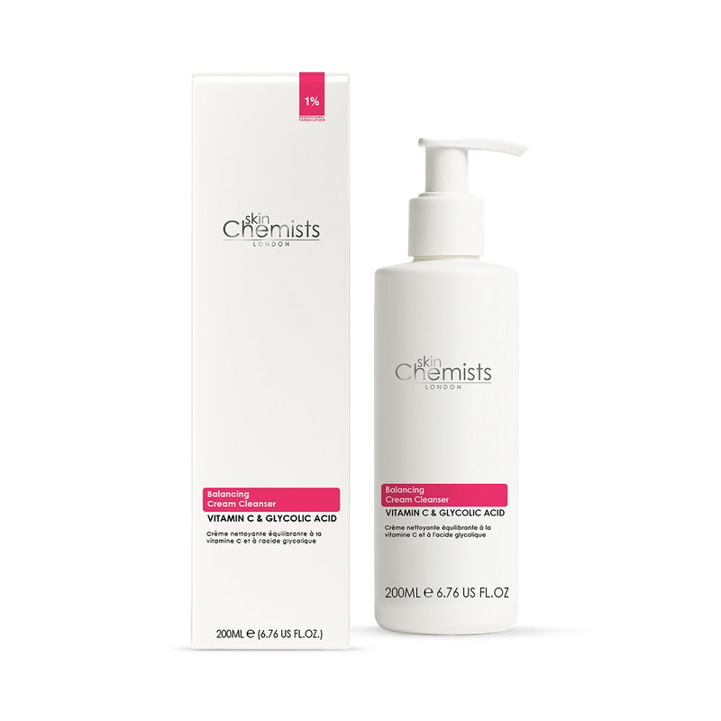 skinChemists balancing Vitamin C and Glycolic Acid cream cleanser 200ml (British brand)