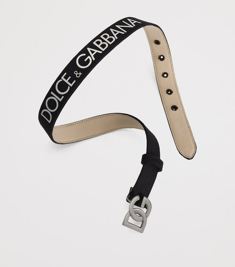 Dolce&Gabbana kids leather belt with logo buckle (British brand)
