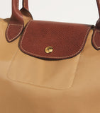 Longchamp Le Pliage medium handbag with leather trims, UK version