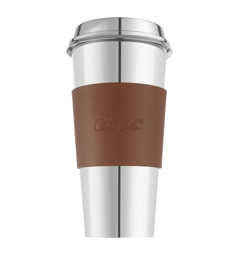 Christofle leather Objets Miroir coffee cup ring, imported from the UK