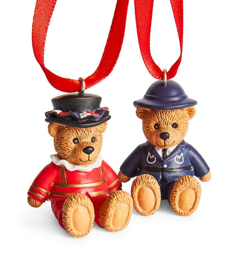 Harrods bear tree decorations set of 4, UK version