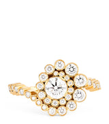 Harrods Sophie Bille Brahe Yellow Gold and Diamond Plateau Ring- Buy online at McGrocer