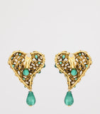 Saint Laurent Crystal Heart clip-on earrings (British brand)