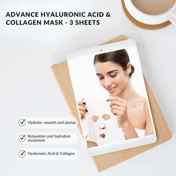 ErthSkin Hyaluronic Acid & Collagen Mask - 3 sheets
