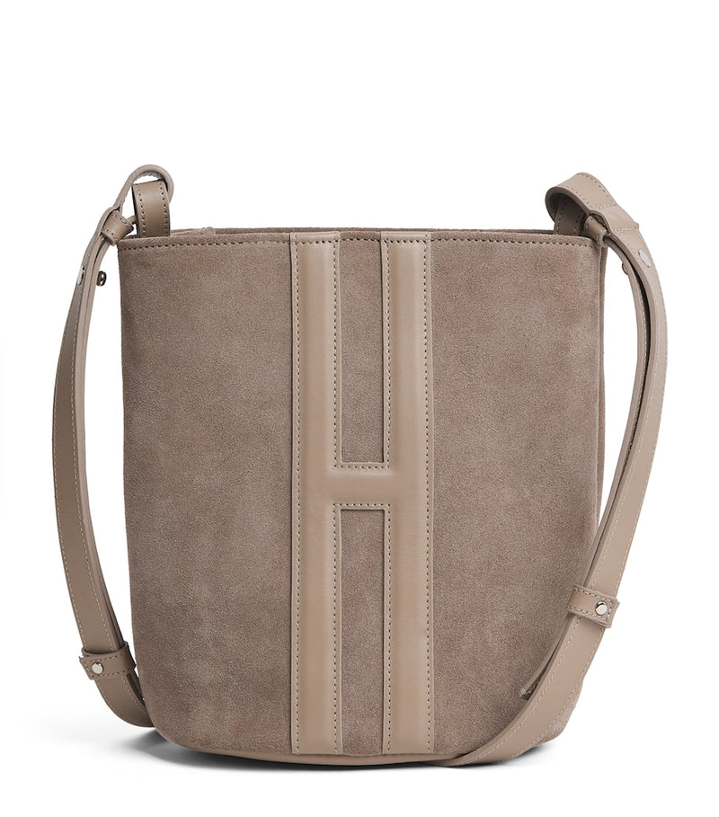 Harrods Tusting medium suede cross-body bag, UK version