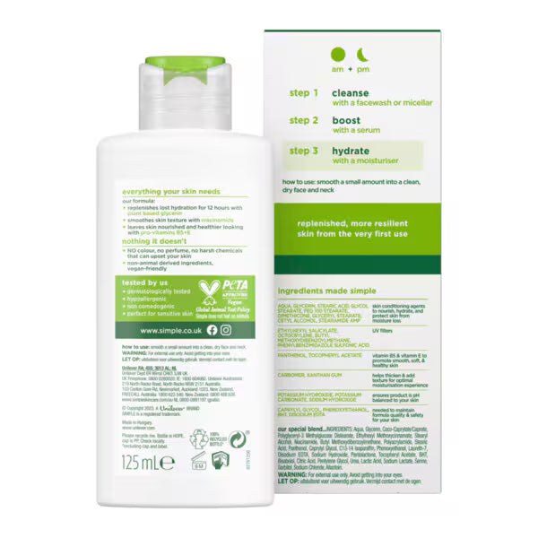 Simple replenishing rich lotion 125 ml (British brand)