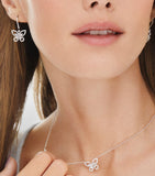Graff white gold diamond butterfly drop earrings, imported from the UK