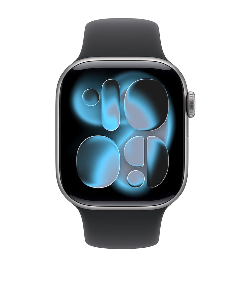 Apple smartwatch Series 11 in Space Grey Aluminium with Black Sport Band, 42mm - British product