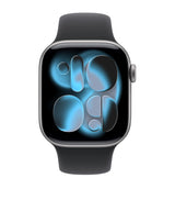 Harrods Apple Watch Series 11 Space Grey Aluminium with Black Sport Band Smartwatch 42mm- Buy online at McGrocer